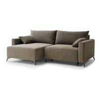 Rudos spalvos sulankstoma/su sandėliavimo vieta kampinė sofa iš šenilinio audinio (su kairiuoju kampu/su gultu) Leon – Maison de Rêve