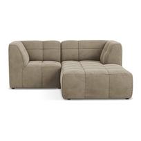 Rudos spalvos kampinė sofa iš velveto (su dešiniuoju kampu/su gultu) Aloha – Makamii