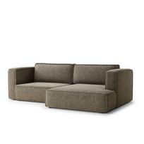 Rudos spalvos sulankstoma/su sandėliavimo vieta kampinė sofa iš šenilinio audinio (su dešiniuoju kampu/su gultu) Velto – Maison de Rêve