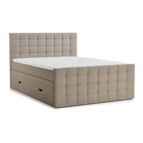Smėlio spalvos spyruoklinė lova su sandėliavimo vieta 160x200 cm Tasca – Maison de Rêve