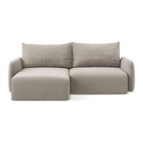 Taupe spalvos sulankstoma/su sandėliavimo vieta kampinė sofa iš velveto (su kairiuoju kampu/su gultu) Kalena – Makamii