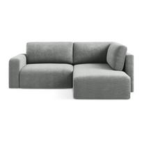 Pilkos spalvos sulankstoma/su sandėliavimo vieta kampinė sofa iš šenilinio audinio (su dešiniuoju kampu/„L“ formos) Kona – Makamii