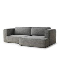 Pilkos spalvos sulankstoma/su sandėliavimo vieta kampinė sofa iš šenilinio audinio (su dešiniuoju kampu/su gultu) Velto – Maison de Rêve