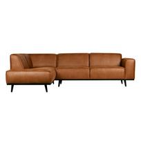 Rudos spalvos iš dirbtinės odos kampinė sofa (su kairiuoju kampu/„L“ formos) Statement – WOOOD