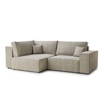 Smėlio spalvos sulankstoma/su sandėliavimo vieta kampinė sofa iš šenilinio audinio (su kairiuoju kampu/„L“ formos) Tonga – Maison de Rêve