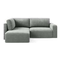 Pilkos spalvos sulankstoma/su sandėliavimo vieta kampinė sofa iš šenilinio audinio (su kairiuoju kampu/„L“ formos) Kona – Makamii