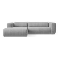 Šviesiai pilkos spalvos kampinė sofa (su kairiuoju kampu/su gultu) Ekahi – Makamii