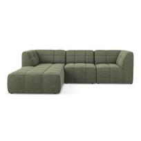 Žalios spalvos kampinė sofa iš boucle (su kairiuoju kampu/su gultu) Aloha – Makamii
