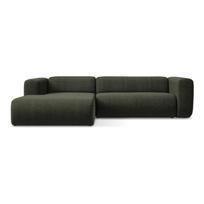 Žalios spalvos kampinė sofa (su kairiuoju kampu/su gultu) Ekahi – Makamii
