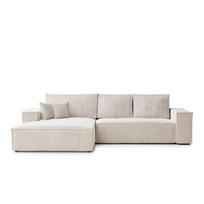 Kreminės spalvos sulankstoma/su sandėliavimo vieta kampinė sofa iš šenilinio audinio (su kairiuoju kampu/su gultu) Maze – Maison de Rêve