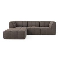 Rudos spalvos kampinė sofa iš boucle (su kairiuoju kampu/su gultu) Aloha – Makamii