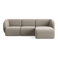 Šviesiai rudos spalvos kampinė sofa iš velveto (su dešiniuoju kampu/su gultu) Lani – Makamii