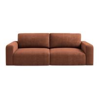 Terakotos spalvos sulankstoma/su sandėliavimo vieta sofa iš šenilinio audinio 252 cm Kona – Makamii