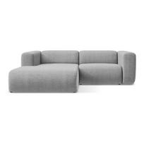 Šviesiai pilkos spalvos kampinė sofa (su kairiuoju kampu/su gultu) Ekahi – Makamii