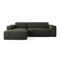 Žalios spalvos kampinė sofa (su kairiuoju kampu/su gultu) Keli – Makamii