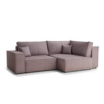 Violetinės spalvos sulankstoma/su sandėliavimo vieta kampinė sofa iš kordinio velveto (su dešiniuoju kampu/„L“ formos) Tonga – Maison de Rêve