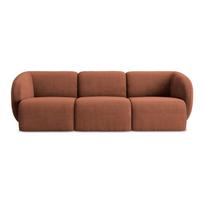 Terakotos spalvos sofa iš šenilinio audinio 244 cm Lani – Makamii