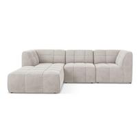 Smėlio spalvos kampinė sofa iš velveto (su kairiuoju kampu/su gultu) Aloha – Makamii