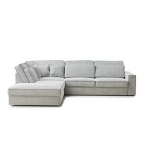 Šviesiai pilkos spalvos kampinė sofa iš šenilinio audinio (su kairiuoju kampu/„L“ formos) Kirou – Maison de Rêve