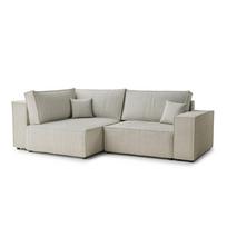 Kreminės spalvos sulankstoma/su sandėliavimo vieta kampinė sofa iš kordinio velveto (su kairiuoju kampu/„L“ formos) Tonga – Maison de Rêve