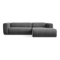 Pilkos spalvos kampinė sofa (su dešiniuoju kampu/su gultu) Ekahi – Makamii
