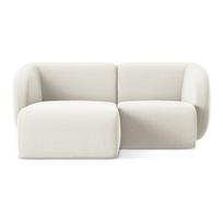 Smėlio spalvos kampinė sofa iš velveto (su kairiuoju kampu/su gultu) Lani – Makamii