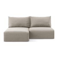 Taupe spalvos sulankstoma/su sandėliavimo vieta kampinė sofa iš velveto (su kairiuoju kampu/su gultu) Kalena – Makamii