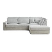 Šviesiai pilkos spalvos kampinė sofa iš šenilinio audinio (su dešiniuoju kampu/„L“ formos) Kirou – Maison de Rêve