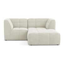 Smėlio spalvos kampinė sofa iš boucle (su dešiniuoju kampu/su gultu) Aloha – Makamii