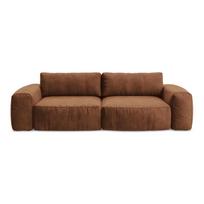 Terakotos spalvos sulankstoma sofa iš šenilinio audinio 275 cm Kuki – Makamii