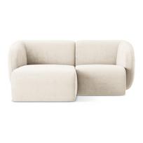 Smėlio spalvos kampinė sofa iš šenilinio audinio (su kairiuoju kampu/su gultu) Lani – Makamii