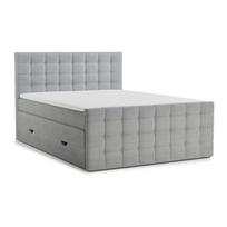 Pilkos spalvos spyruoklinė lova su sandėliavimo vieta 160x200 cm Tasca – Maison de Rêve