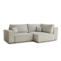 Kreminės spalvos sulankstoma/su sandėliavimo vieta kampinė sofa iš kordinio velveto (su dešiniuoju kampu/„L“ formos) Tonga – Maison de Rêve