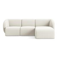 Smėlio spalvos kampinė sofa iš velveto (su dešiniuoju kampu/su gultu) Lani – Makamii