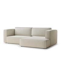 Kreminės spalvos sulankstoma/su sandėliavimo vieta kampinė sofa iš šenilinio audinio (su dešiniuoju kampu/su gultu) Velto – Maison de Rêve