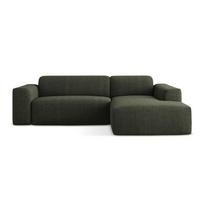 Žalios spalvos kampinė sofa (su dešiniuoju kampu/su gultu) Keli – Makamii