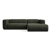 Žalios spalvos kampinė sofa (su dešiniuoju kampu/su gultu) Ekahi – Makamii