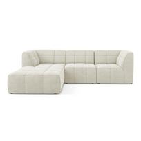 Smėlio spalvos kampinė sofa iš boucle (su kairiuoju kampu/su gultu) Aloha – Makamii