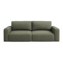 Žalios spalvos sulankstoma/su sandėliavimo vieta sofa iš kordinio velveto 252 cm Kona – Makamii