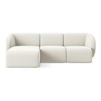 Smėlio spalvos kampinė sofa iš velveto (su kairiuoju kampu/su gultu) Lani – Makamii