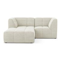 Smėlio spalvos kampinė sofa iš boucle (su kairiuoju kampu/su gultu) Aloha – Makamii