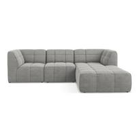 Pilkos spalvos kampinė sofa iš boucle (su dešiniuoju kampu/su gultu) Aloha – Makamii