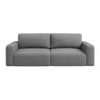 Pilkos spalvos sulankstoma/su sandėliavimo vieta sofa iš kordinio velveto 252 cm Kona – Makamii