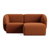 Terakotos spalvos kampinė sofa iš velveto (su dešiniuoju kampu/su gultu) Lani – Makamii