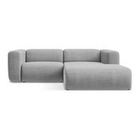 Šviesiai pilkos spalvos kampinė sofa (su dešiniuoju kampu/su gultu) Ekahi – Makamii