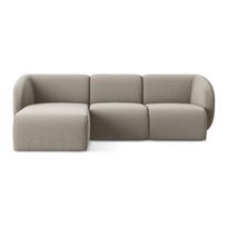 Šviesiai rudos spalvos kampinė sofa iš velveto (su kairiuoju kampu/su gultu) Lani – Makamii
