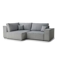 Pilkos spalvos sulankstoma/su sandėliavimo vieta kampinė sofa iš kordinio velveto (su kairiuoju kampu/„L“ formos) Tonga – Maison de Rêve
