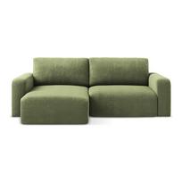 Žalios spalvos sulankstoma/su sandėliavimo vieta kampinė sofa iš šenilinio audinio (su kairiuoju kampu/su gultu) Kona – Makamii