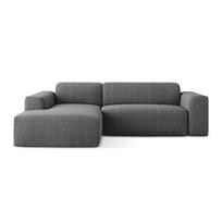 Pilkos spalvos kampinė sofa (su kairiuoju kampu/su gultu) Keli – Makamii