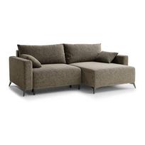 Rudos spalvos sulankstoma/su sandėliavimo vieta kampinė sofa iš šenilinio audinio (su dešiniuoju kampu/su gultu) Leon – Maison de Rêve